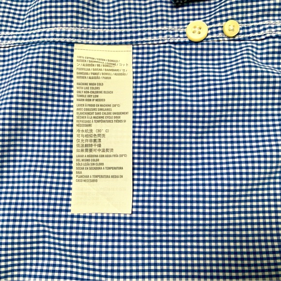Abercrombie & Fitch Dress shirt plaid navy white can be used casual or work. - Picture 7 of 7